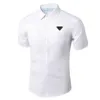 Camisa de designer original masculina e feminina clássico triângulo logotipo camisa de negócios 24 novo verão multi-cor casual manga comprida camiseta retangular