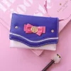 Sailor Mo Portfel Portfer Słodki styl Candy Kolor Bow Kamer Women Pu Skórzana torba na sprzęgło karta Moneta Znakomita dziewczyna prezent C48l#