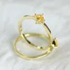 14K Gold Jewelry Natural Yellow diamond Gemstone Ring Women Fine Anillos De Bizuteria Wedding Bizuteria 14K Gold Rings Female 240320