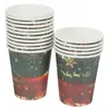 Disposable Cups Straws 32 Pcs Paper Coffee Mugs For Drinking Water Glasses Christmas Drinkware Thicken Office Tissue Banquet