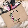 Anpassat persaliserat namn LINEN COSMETIC BAG BRIDMAID CLUTCH Outdoor Travel Beauty Makeup Bag Bachelor Party Lipstick Bag X38R#