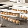 キッチンストレージ2レイヤー冷蔵庫の卵主催者ラックスタック可能な冷蔵庫スペース保存ディスペンサー