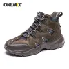 Shoes Onemix New Black Military Men Boots Mountaineering Shoes Waterproof Leather Shoes Outdoor Ligh Fishing Mountaineering Shoes