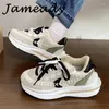 Casual Shoes Men Women Trainers Chunky Heel Platform Mixed Color Lace Sport Fashion Tennis Female Basket Flat Sneakers