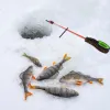 1-2PCSポータブルミニアイスフィッシングロッド冬のアイスフィッシングポールアブスアイス冬の屋外釣りタックルリムーバブル交換ツール