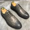 Buty Oxford buty moda brogue mężczyzn skórzana sukienka formalna buty man wygodne obuwie biurowe