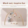 Baby Houten Driehoek Gym Rack Spalk geboren Activiteit Gym Frame Ster Maan Cloud Hanger Rammelaar Speelgoed Baby Montessori Speelgoed 240327