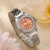 NW1365 Fashion Ladies Silver Simple Full Diamond English Watch