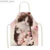 Tabliers géométriques mignons de chats mignons tablier cuisine chef maison cuisine boulangerie parent-enfant nettoyage accessoires anti-fouling bib y240401