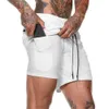 Les shorts de créateurs se vendent bien.Short Double couche pour hommes, pantalon d'entraînement en plein air, d'alpinisme, à séchage rapide, serré, pour basket-ball, Jogging, offre spéciale