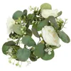 Dekorativa blommor Ljusstake Garland Artificial Plant Wreath Christmas Table Rings Home Decor Party For Pillars Leaves Holders