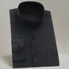 Kinesisk stativ krage solid vanlig regelbunden passar långärmad festföretag Formella skjortor för män mandarin krage 240320