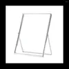 Frames Silver Floating Picture Frame Set Of 2 Gift Metal Glass Po For Tabletop Display Vertically