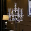 Castiçais artesanais de cristal, candelabros para peças centrais de casamento, suporte de chão com capa, castiçal desmontável, 5 braços, 102cm