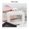 Lettres personnalisées colorées Saffiano Portable Cosmetic Case Voyage Sac de maquillage transparent PVC Sac cosmétique TPU W Bag f4Sg #