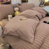 Комплекты постельного белья Минималистичная хлопчатобумажная кровать из четырех предметов в стиле принцессы, простыни для студенческого общежития, пододеяльник, одиночный комплект из трех предметов, женский