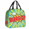 Gioco caldo Bingo Lunch Bag Dispositivo di raffreddamento a tenuta termica Lunch Box isolato per le donne Bambini Scuola Beach Cam Travel Food Tote Borse w9yQ #