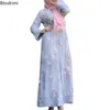 Ethnic Clothing Ramadan Eid Women Muslim Flower Cardigan Embroidery Long Dress Abayas Islam Robe Arab Turkey Kaftan Vistidos Musulmana