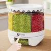 Bottiglie di stoccaggio Separatore per cereali e secchi vari Contenitore per alimenti rotante a 360 ° Contenitore per riso da cucina