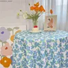 Tafelkleed Koreaanse stijl bloemenprint tafelkleden Linter stof tafelblad cirkelvormig tafelblad stof rechthoekig Kawaii tafelblad stof Y240401