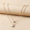 New Jewelry Full Diamond Multi layered Star Necklace Fashion Alloy Moon Jewelry Womens Personalized Pendant