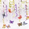 Party Decoration Hanging Butterfly Swirls Garland Paper Banner Iridescent Flag Curtains Birthday Wedding Ornaments