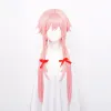 Peruklar ccutoo sentetik gasai yuno peruk uzun pembe saç peruk anime gelecek günlük cos cosplay peruk + kırmızı kurdele + peruk kapağı