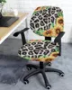 Chair Covers Animal Leopard Flower Sunflower Elastic Armchair Computer Cover Stretch Removable Office Slipcover Split Seat