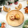 Borden Kerstmis houten dienbladboom Santa hoed Elk vorm Rustieke multifunctionele snack sieraden fruit serveerplaat opslaghouder feest su su