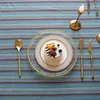 Tovaglia stile Boho Tovaglia a righe in cotone e lino per feste di compleanno adatta per ristoranti con riunioni di famiglia