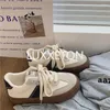 Casual Shoes 2024 Autumn Luxury For Woman Classic Sneakers Women Leather Retro Low Cut Lace -up Plus Size