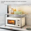 Rack de forno de microondas de luxo para armazenamento de cozinha Suporte de mesa multifuncional de camada dupla