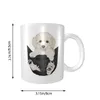 Muggar Mark Cup Mug Dog Lovers Gifts Vit Poodle in Pocket roligt ansikte Kaffe te mjölkvatten resor för kontorshem