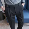 Navy Mens Suit Pants White Black Byxor Gray Khaki Pantalones Hombre Fashion Slim Male Pant 28 29 30 31 32 33 34 36 240321