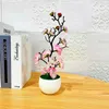 Decorative Flowers 1x Bonsai Silk Plum Artificial Potted Plants Blossoms Simulation Winter Branch Vases Wedding Home Room-Decorate