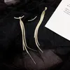 Dingle örhängen tofs lång örhänge metalltråd ritbåge geometrisk för kvinnor mode smycken hängande pendientes gåvor