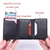 2023 Ny anti RFID -ID -korthållare fall män läder metall plånbok manlig myntväska kvinnor mini kolhydrater kreditkortshållare med blixtlås p2mj#