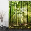 Douchegordijnen boslandschap badschermset met haken groene natuur landschap badkamergordijn voor thuis kamer decor