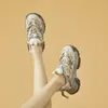 Sapatos casuais fujin 4.5cm malha de ar couro sintético oco moda verão ins vender mulheres chunky sneaker plataforma cunha confortável