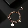 Bracelets 2022 Mode Titane Acier Hip Hop Rock Petit Ours Dame Bracelets Tempérament Et Contracté Filles Fête Bijoux Cadeaux