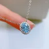 Chaînes 925 Silver Radiant 6 8mm Pendentif ovale Femme Diamant à haute teneur en carbone en gros d'Europe et d'Amérique Instagram