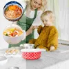 Din sets sets 5 pc's Email Covered Bowl -afdichting Verse houdplaatsen Instant noedel met dekselfruit