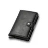 Porta carte di credito in fibra di carbonio Portafoglio da uomo Rfid Smart Metal Thin Slim Pop Up Portafoglio minimalista Piccola borsa nera in metallo Vallet t7Vs #