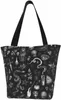 witch In Black Canvas Tote Bag Top Handle Purses Large Totes Reusable Handbags Cott Shoulder Bags For Work Shop Grocery N8Th#