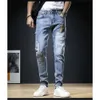 Jeans angosciati patch per pantaloni coltivati patchwork coreani maschi