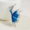 Brooches Elegant Cute Ballet Dancing Girl Enamel Pins Shiny Crystal For Women Girls Dress Clothing Lapel Pin Jewelry Accessories