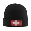 Berets Unisex Wintermütze Schweiz Flagge Vintage Warm Beanie Cap Lässig gestrickt