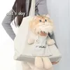 Bolsa de ombro portátil para transportadores de gatos, mochila crossbody de lona, tote, leão, acessórios para animais de estimação