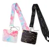 marble Printing ID Card Holder With Lanyards Cool Neck Strap Identity Tag DIY Hanging Rope ID Holders Worker Bus Card Package S8Rm#