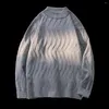 メンズセーター2024ユースファッション冬の服セーターモックネックルーズシティシンプルニットウェアウォームキーピングニットC10